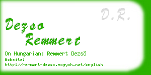 dezso remmert business card