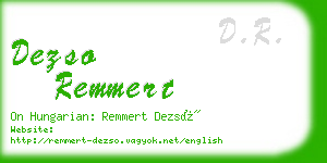 dezso remmert business card